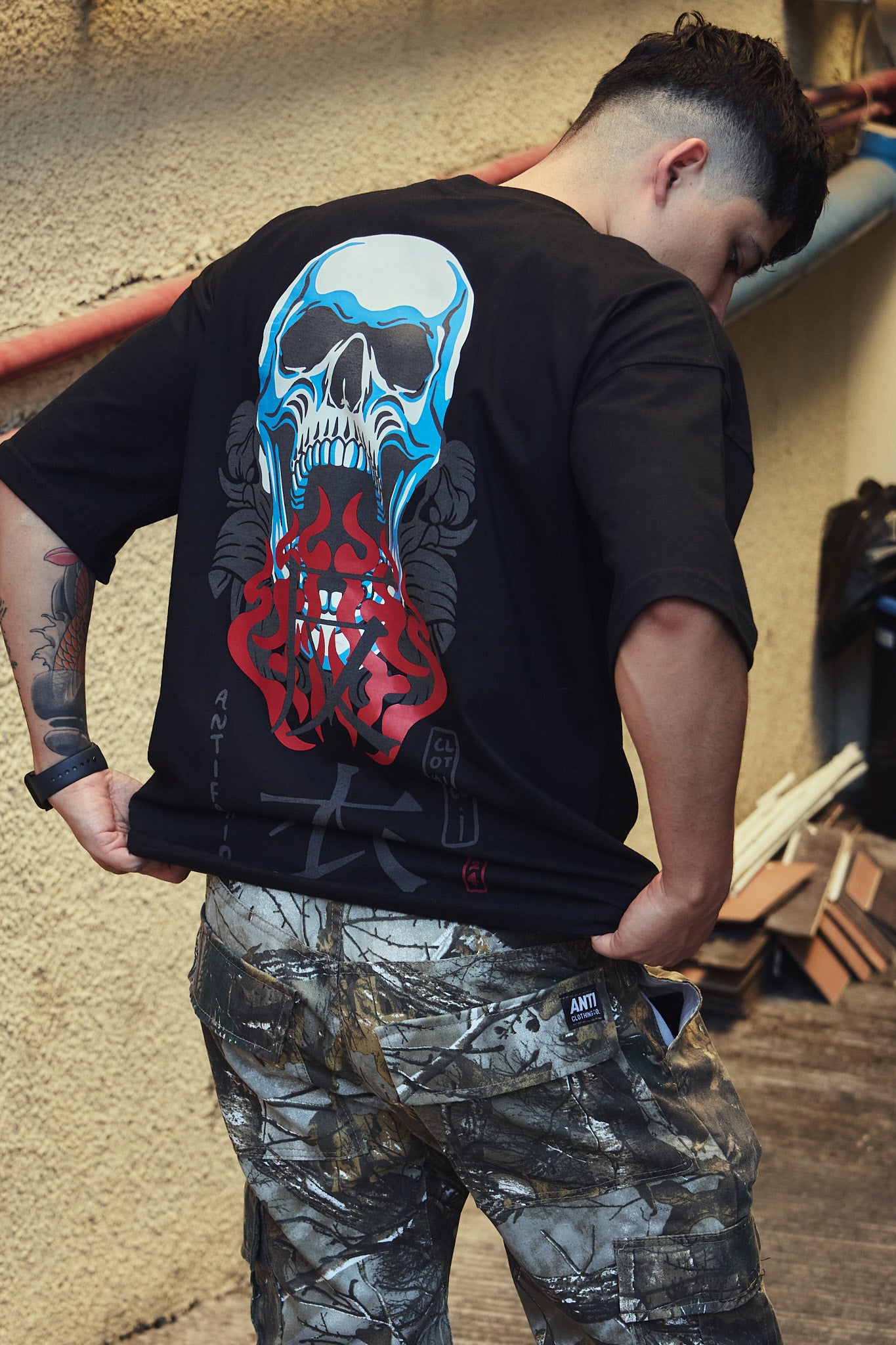 Playera Prime Kanji Skulls Black