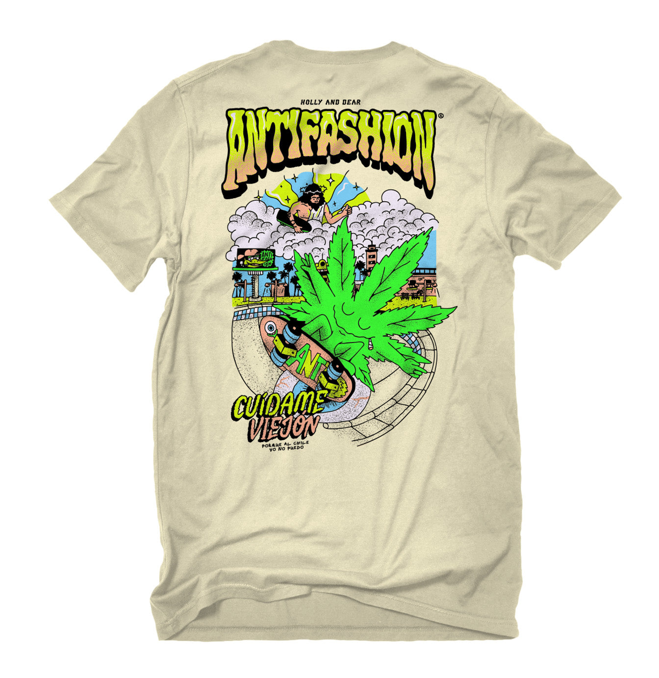 Playera Cuidame Viejo Arena