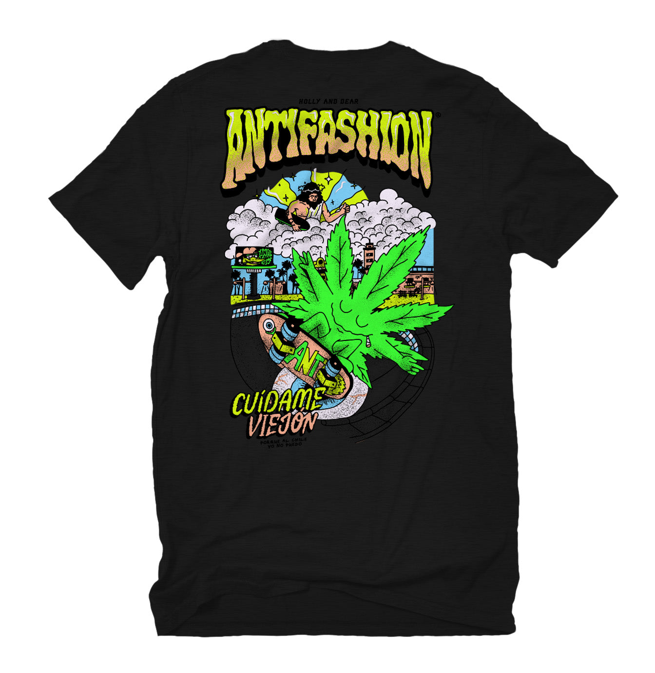 Playera Cuidame Viejo Black