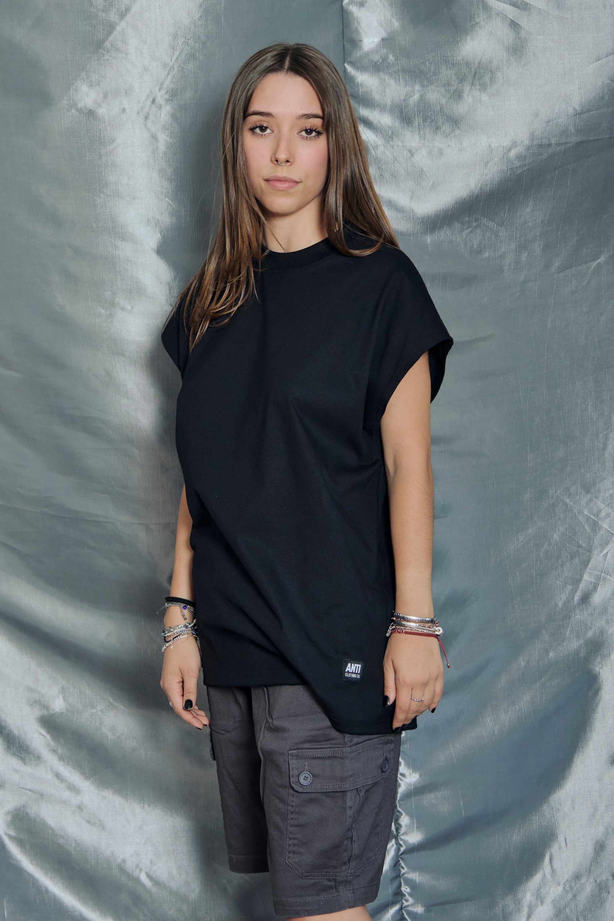 Playera Oversize Fire Black