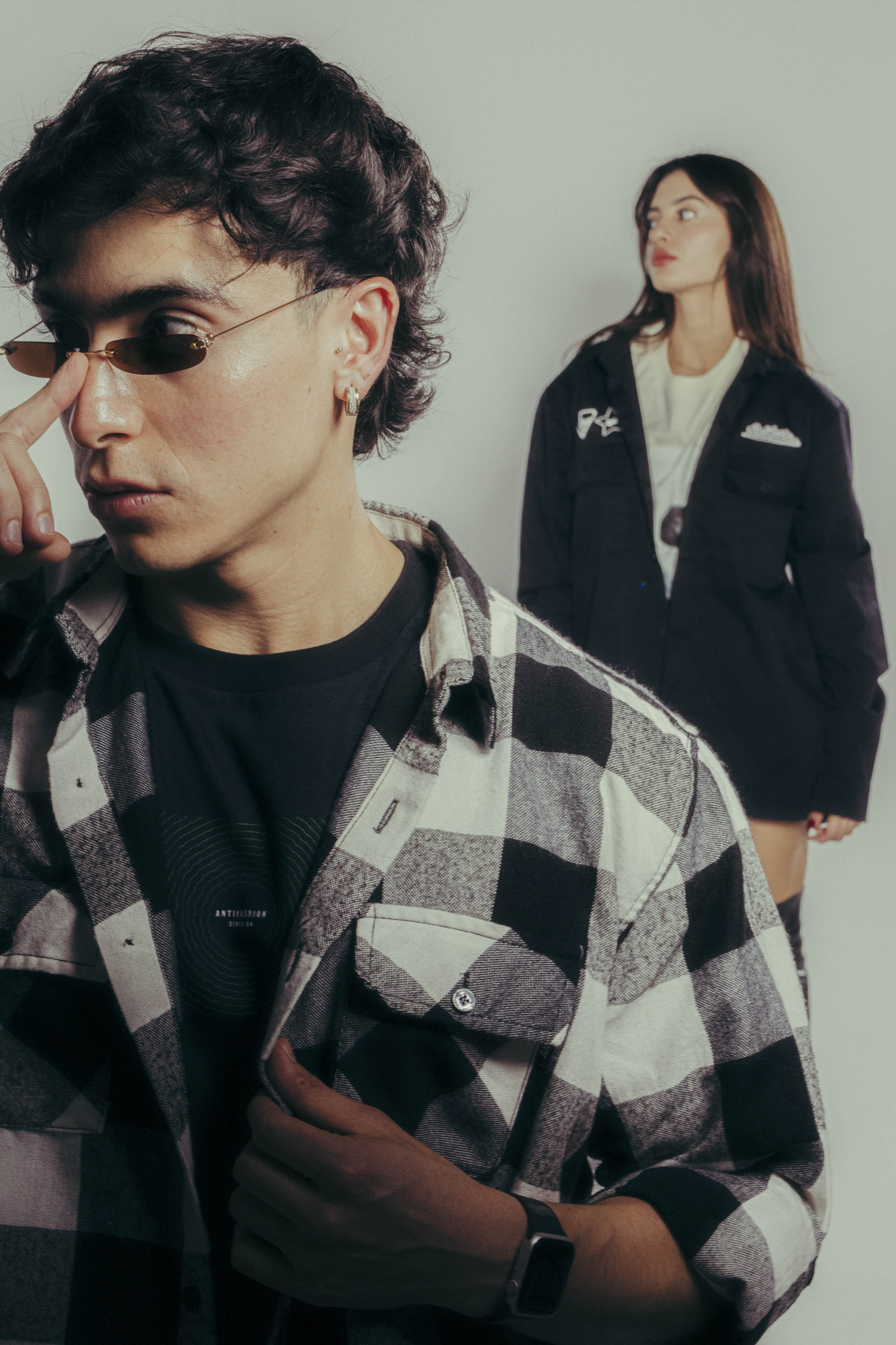 Camisa Leñador Franela Gris/Negro