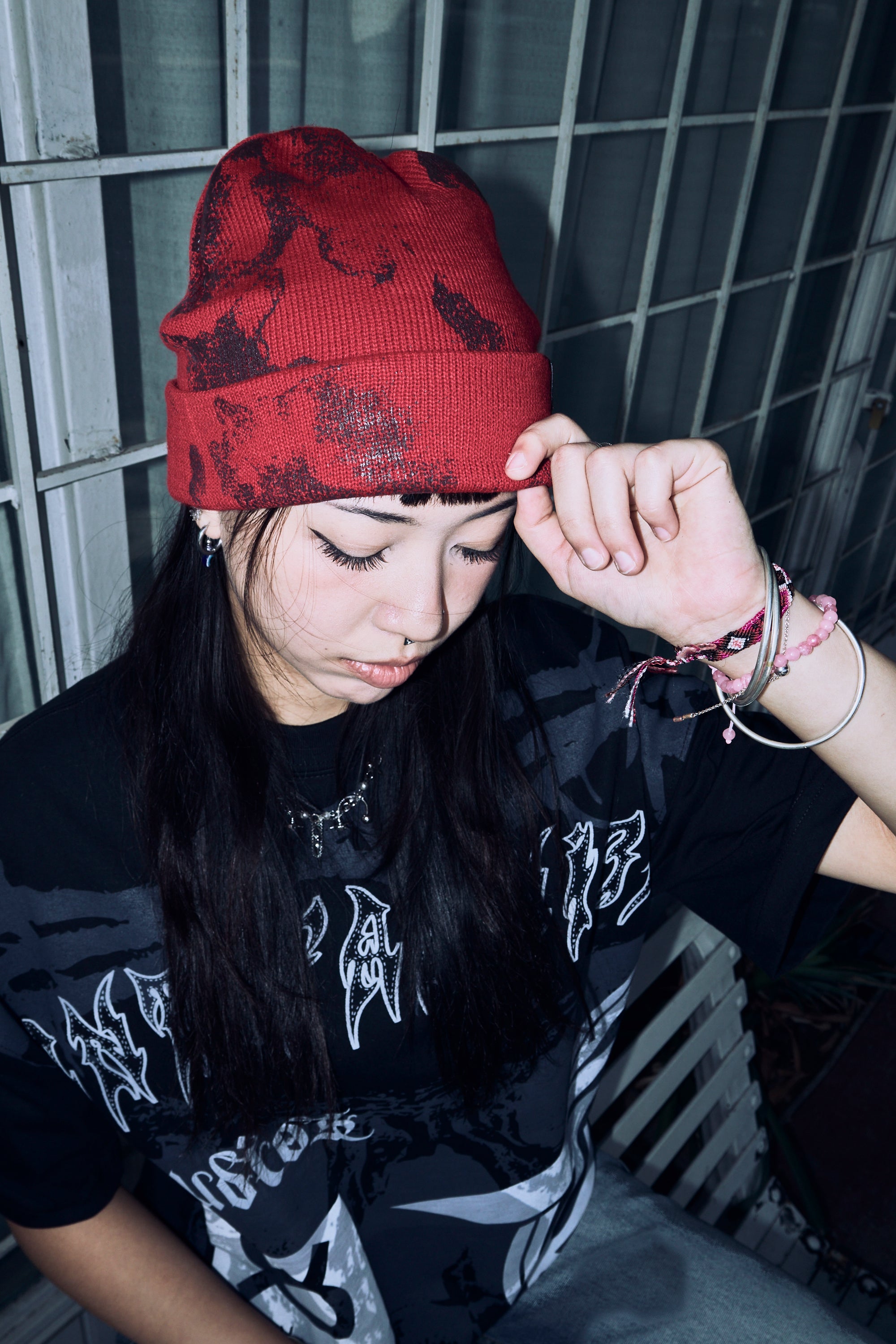 Beanie Stained Red