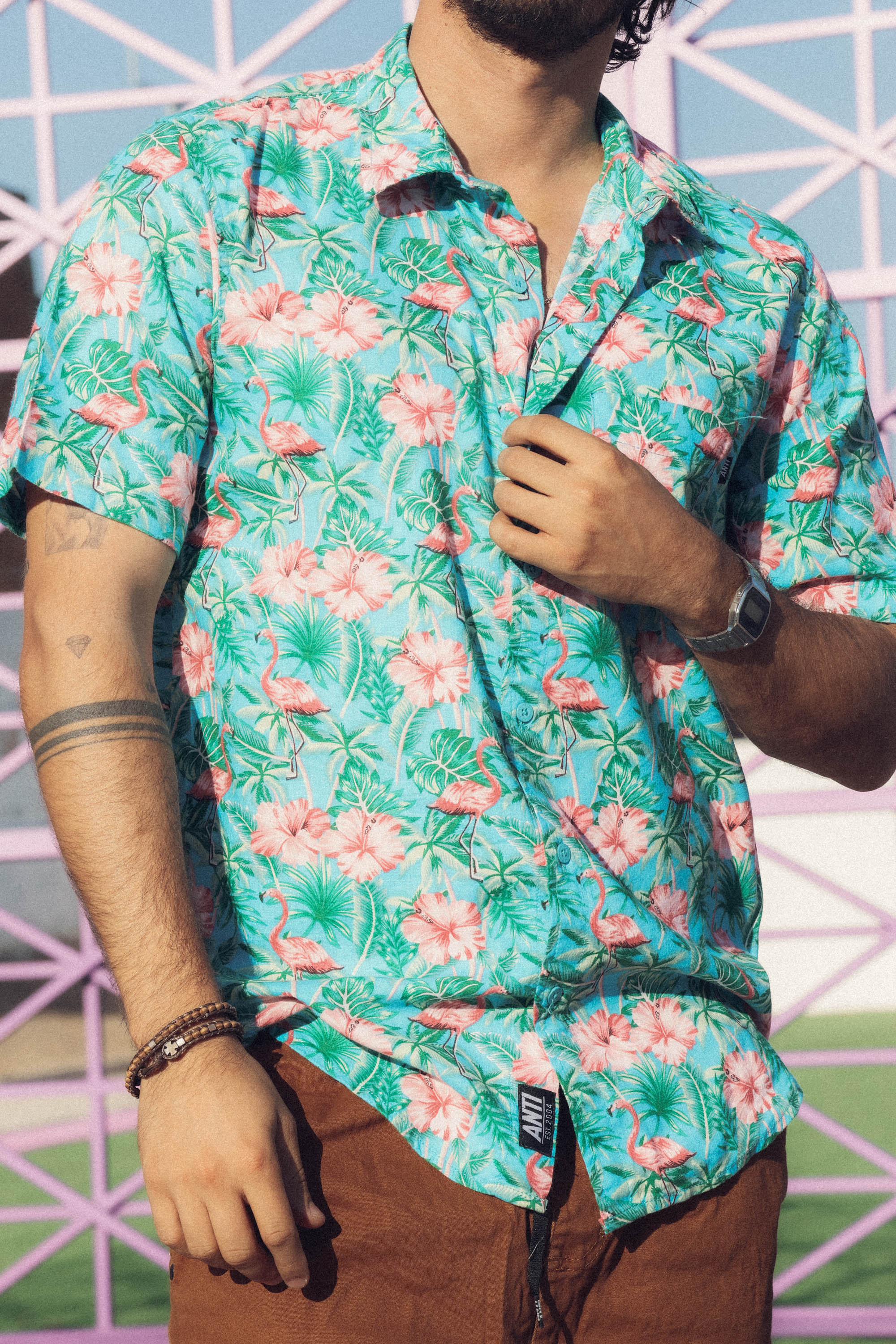 Camisa Tropical Celeste