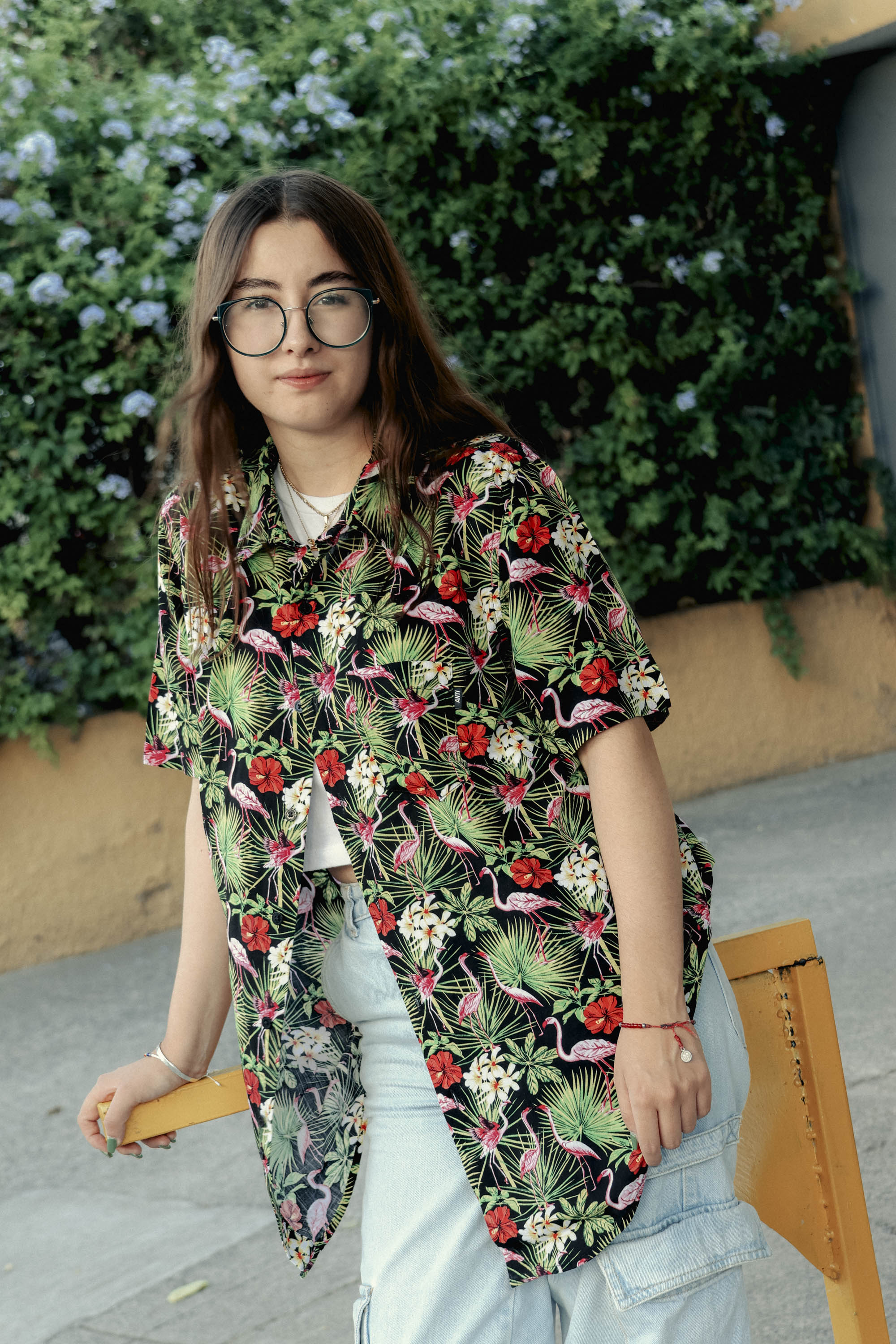 Camisa Flamingos Negro
