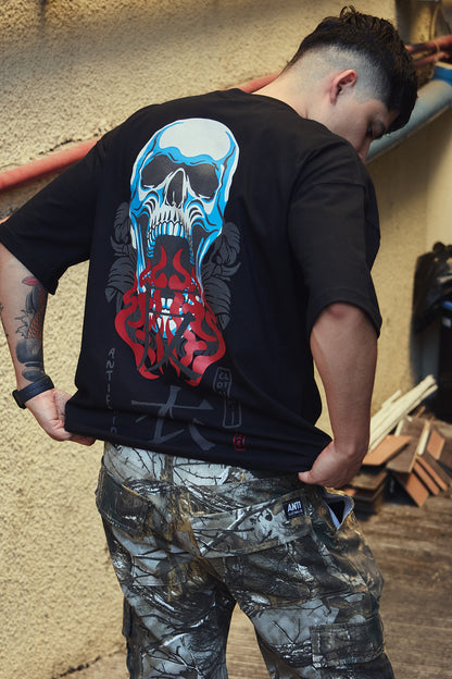 Playera Prime Kanji Skulls Black