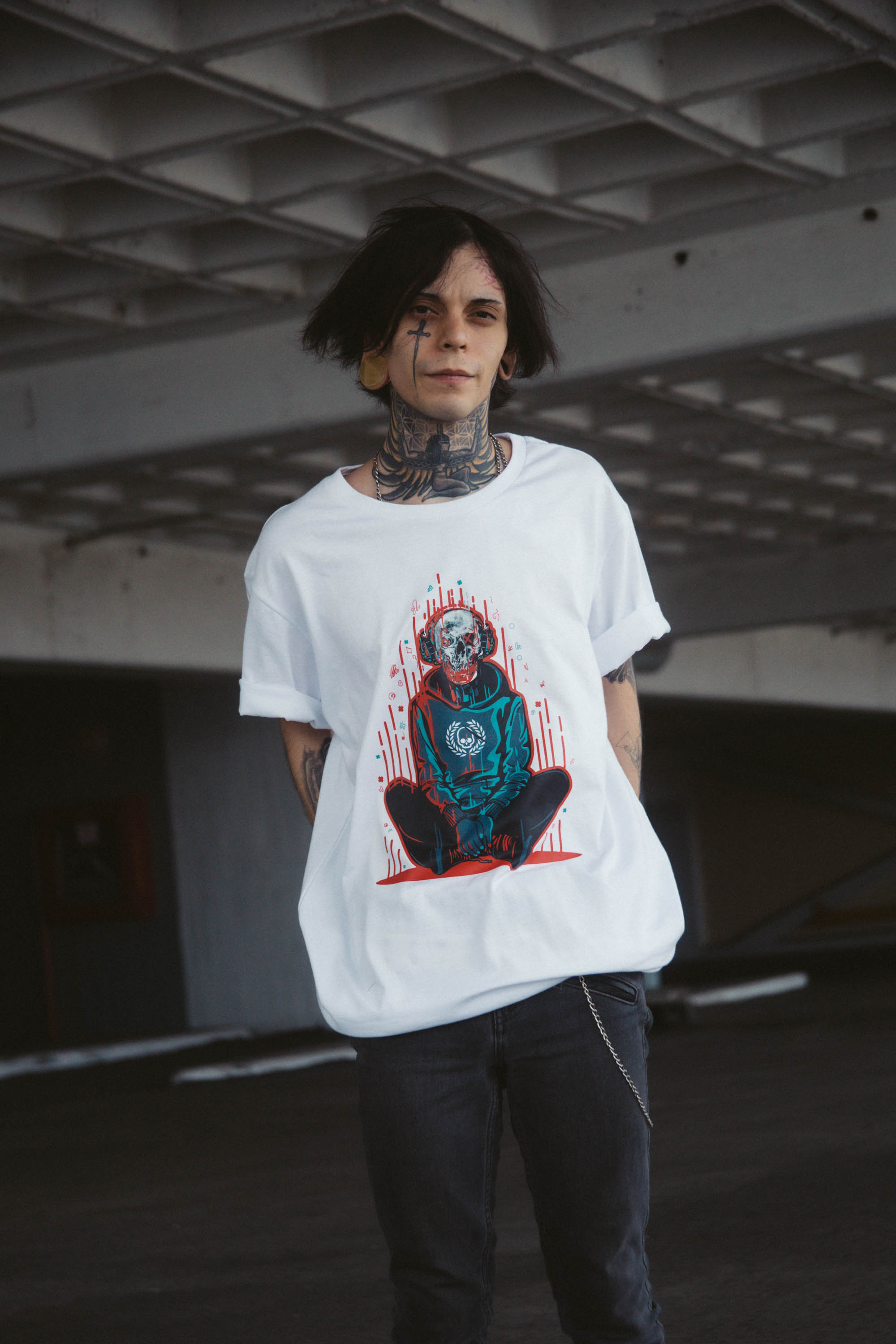 Playera Esqueleton White