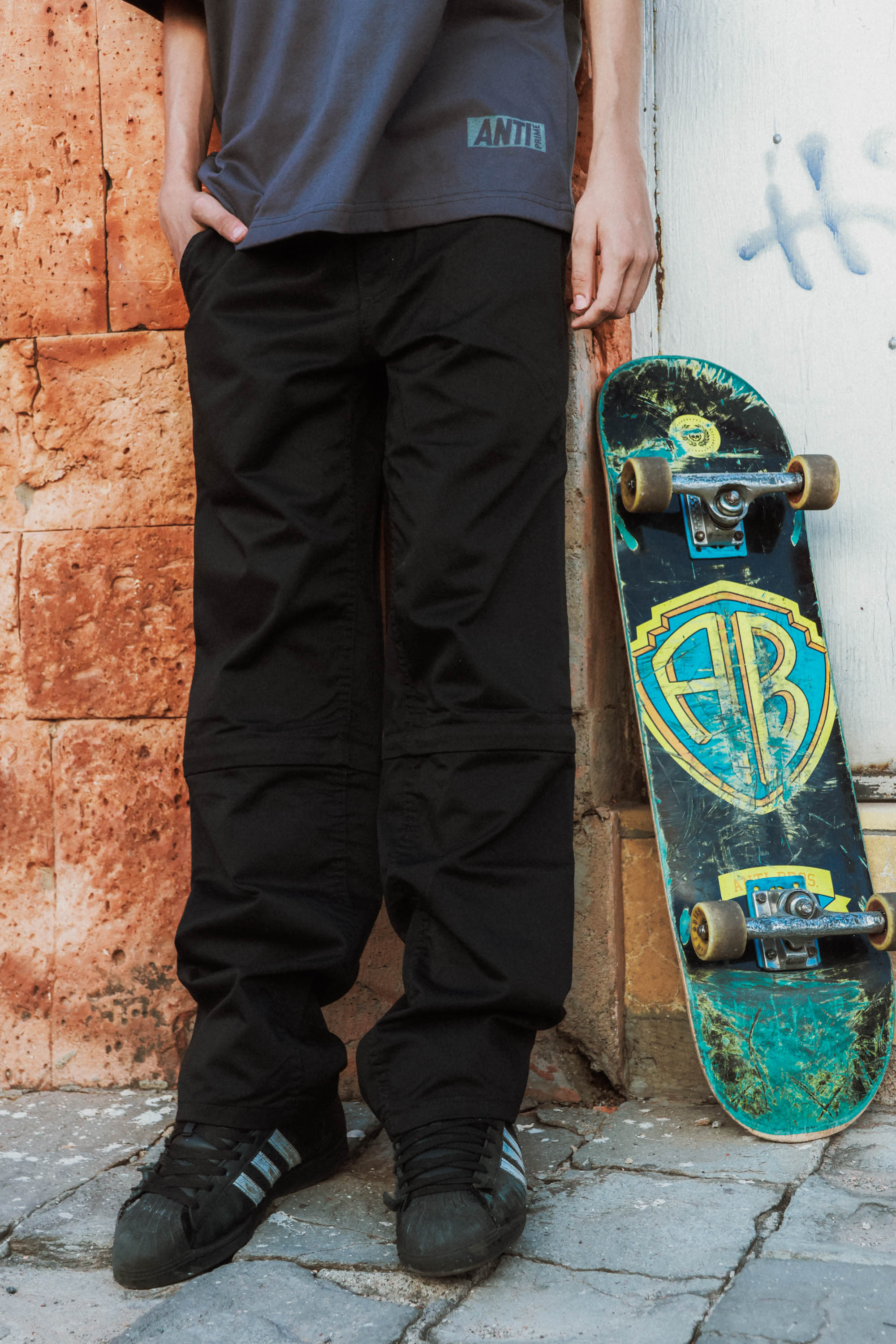 Pantalon Carpintero Convertible Negro