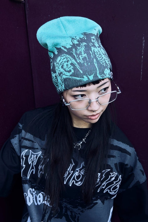 Beanie Flames Menta - ANTIFASHION