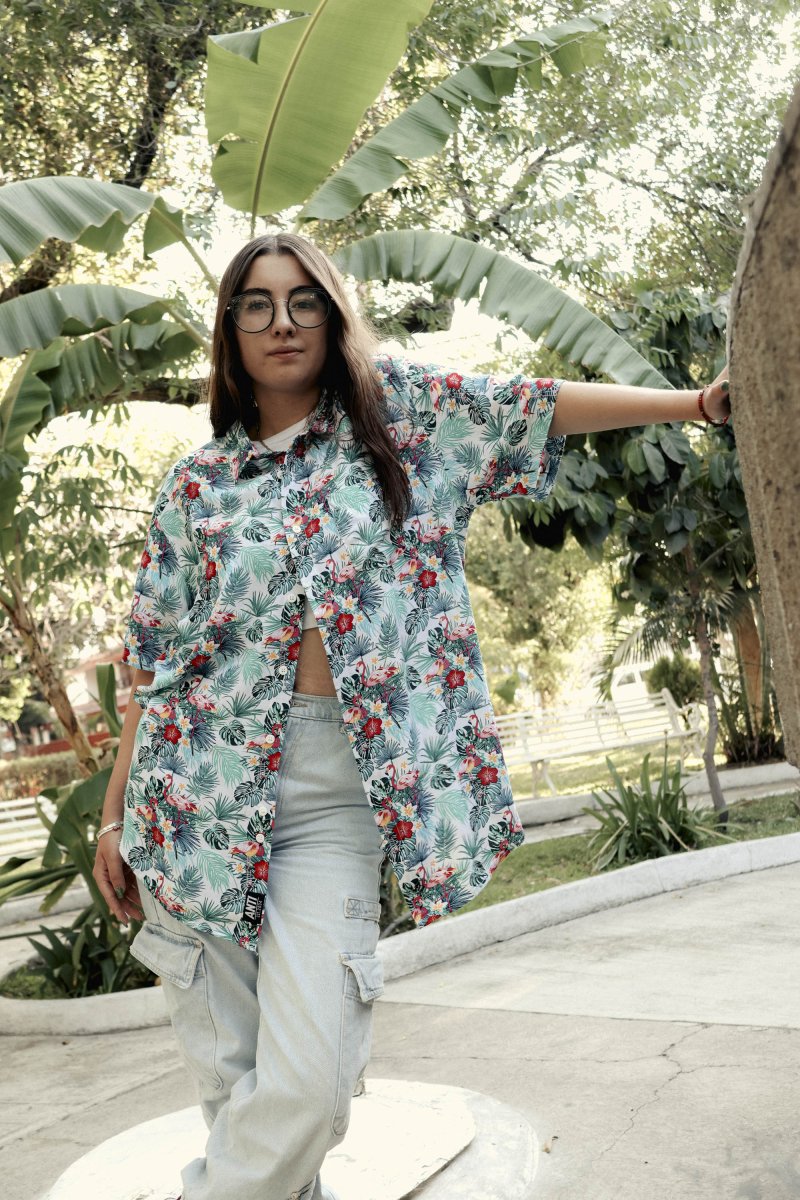 Camisa Flamingos Blanco - ANTIFASHION