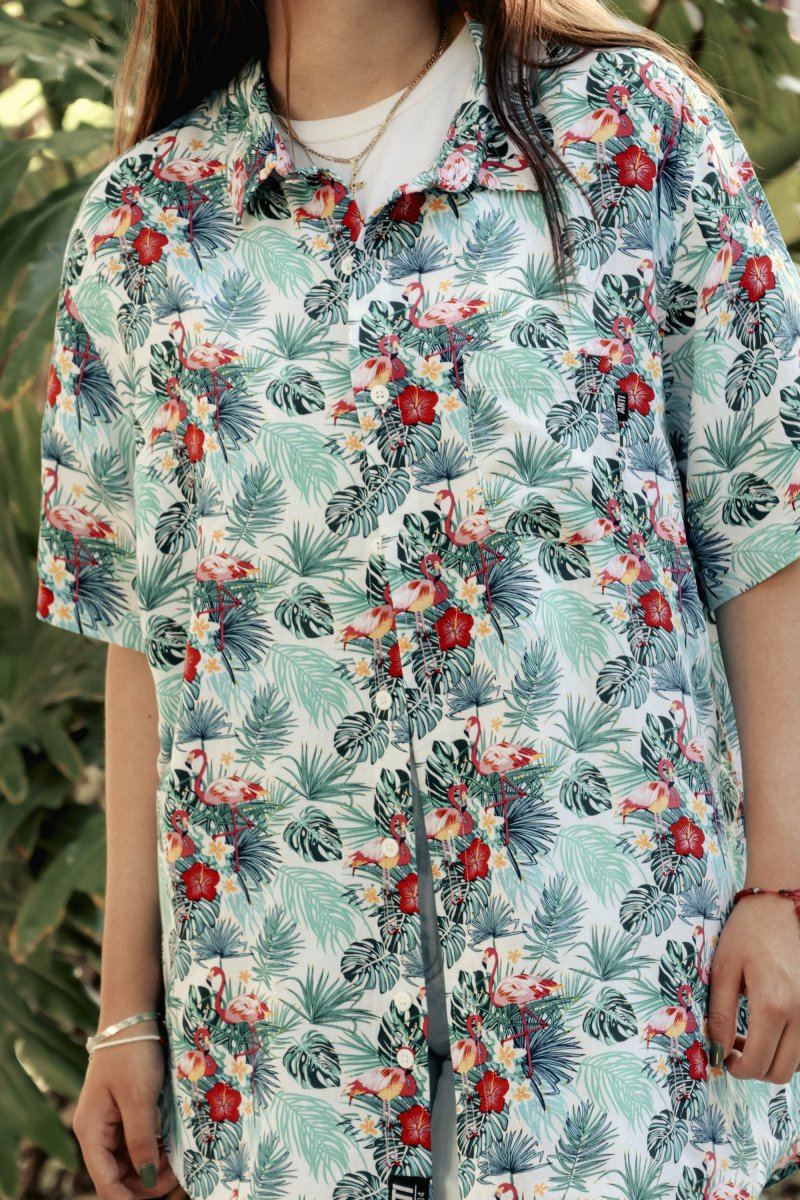 Camisa Flamingos Blanco - ANTIFASHION