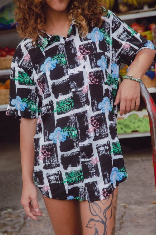 Camisa Flower Black - ANTIFASHION