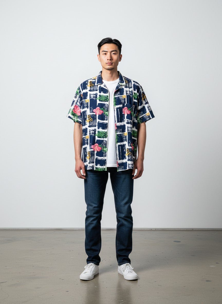 Camisa Flower Blue - ANTIFASHION