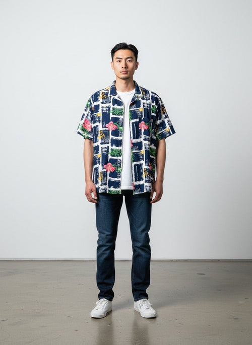 Camisa Flower Blue - ANTIFASHION