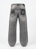 Jeans Bordados Bite Gris - ANTIFASHION