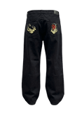 Jeans Bordados Hannya Black - ANTIFASHION