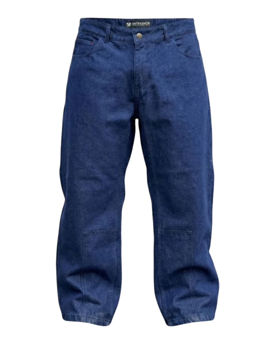 Jeans Bordados Hannya Índigo - ANTIFASHION