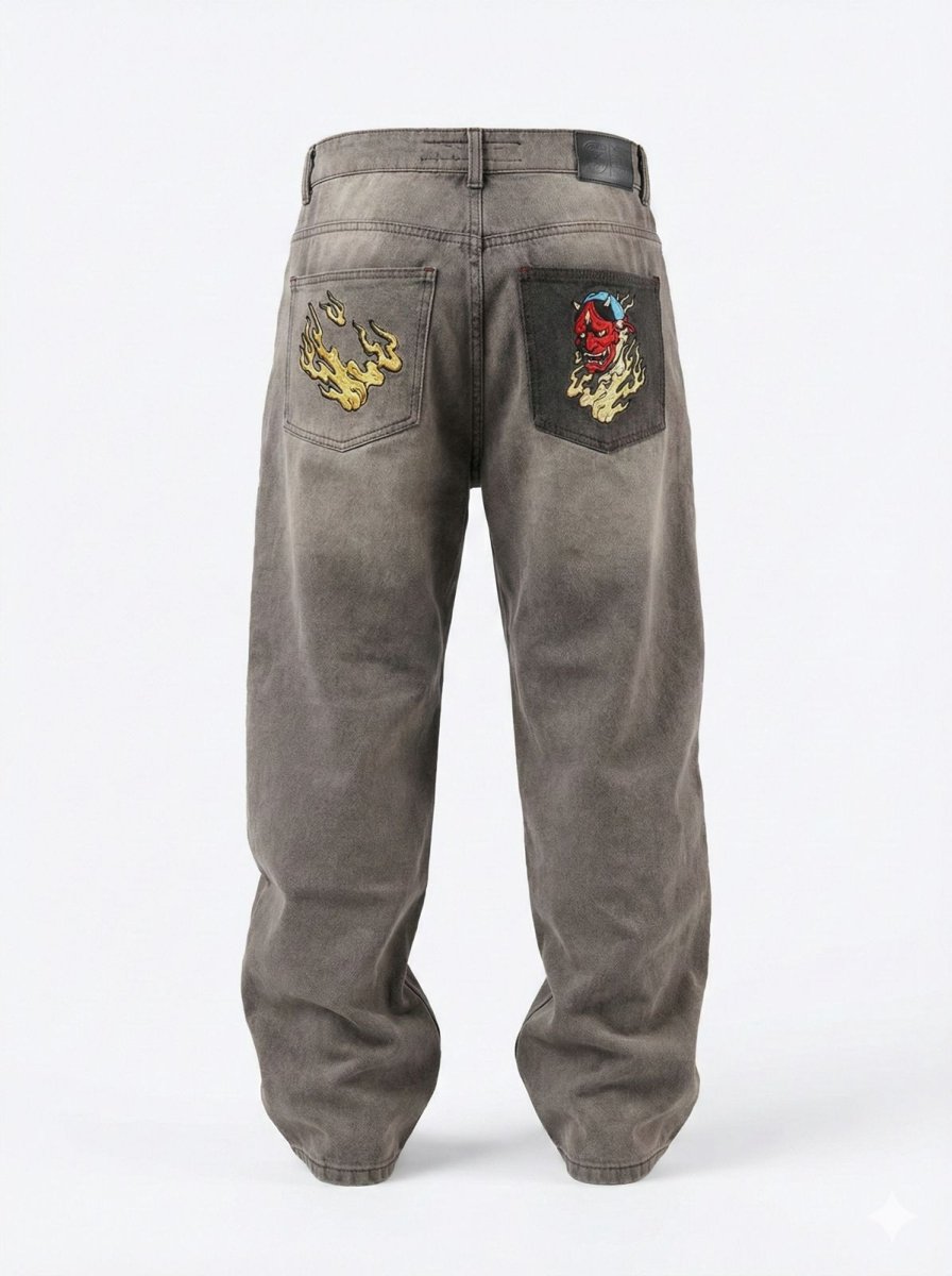 Jeans Bordados Hannya Oxford - ANTIFASHION