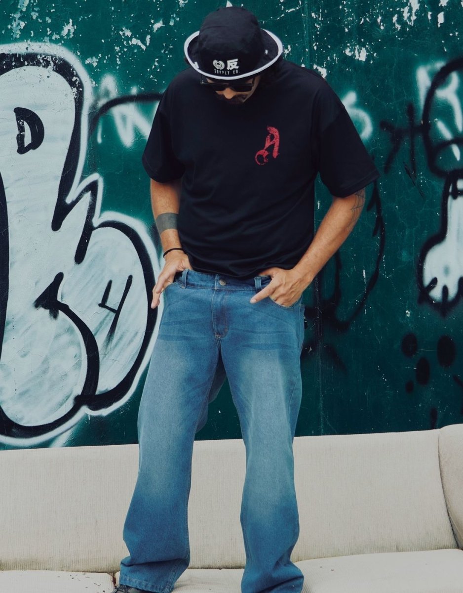 Jeans Bordados Navy Bite - ANTIFASHION
