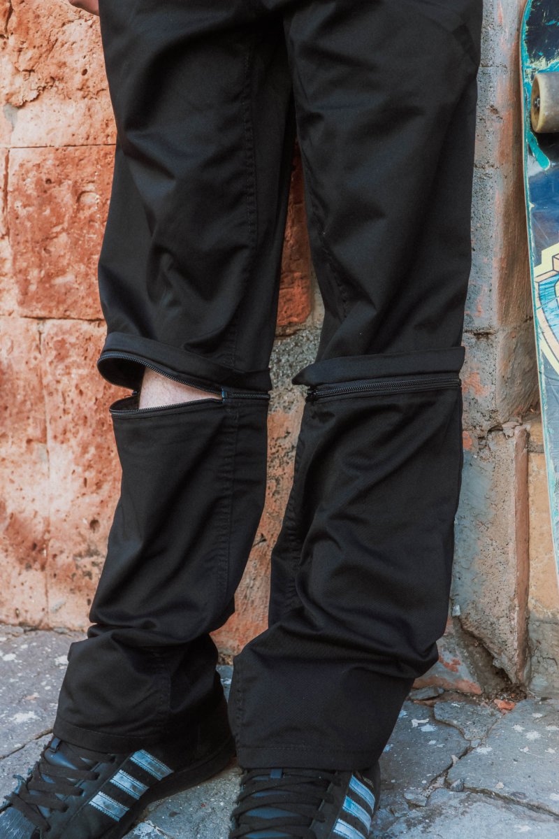 Pantalon Carpintero Convertible Negro - ANTIFASHION