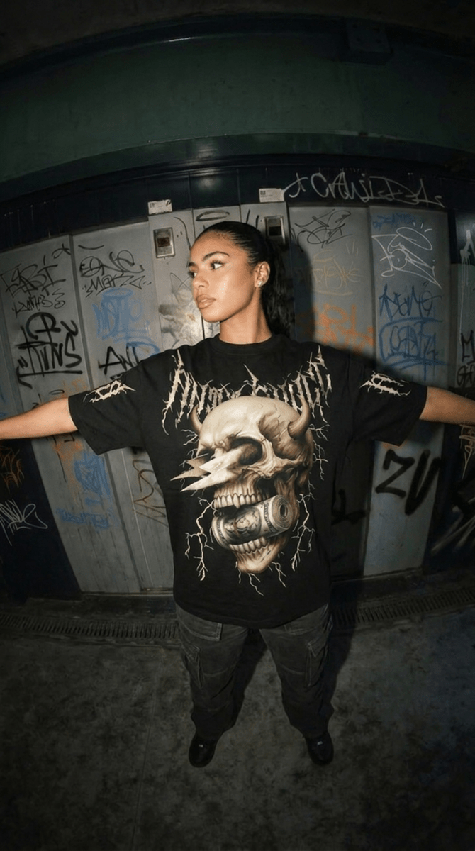 Playera Anti Skull Lightning - ANTIFASHION