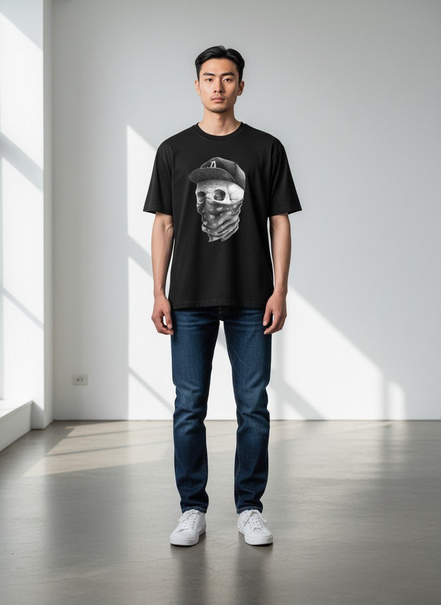 Playera Bandana Skull Negro - ANTIFASHION
