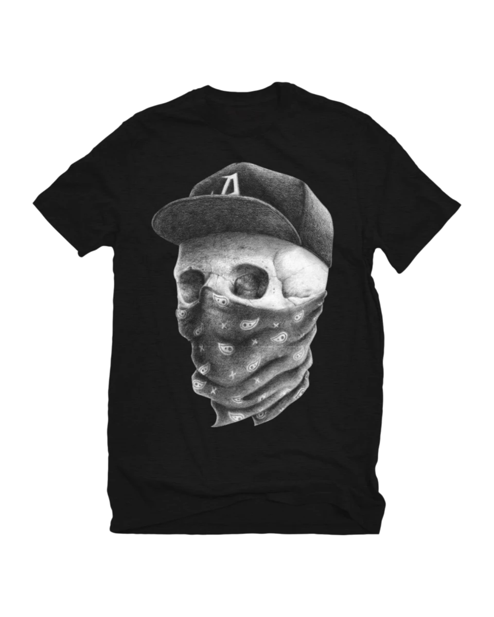 Playera Bandana Skull Negro - ANTIFASHION