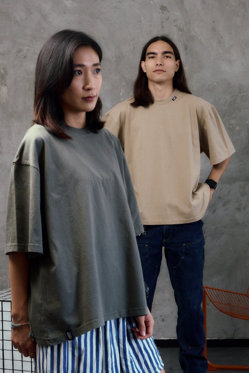 Playera Boxy Verde Militar - ANTIFASHION