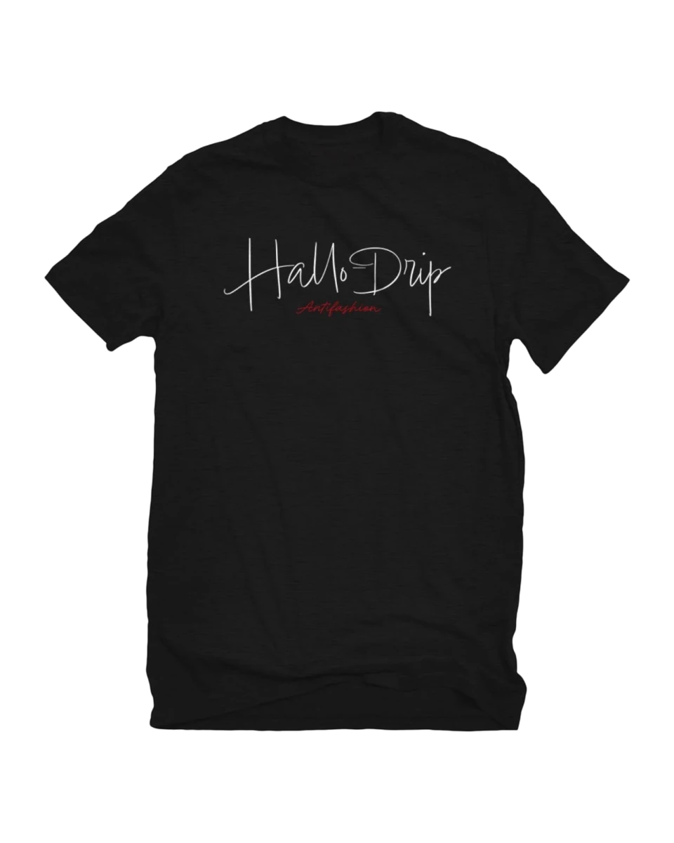 Playera Hallo-Drip Negro - ANTIFASHION