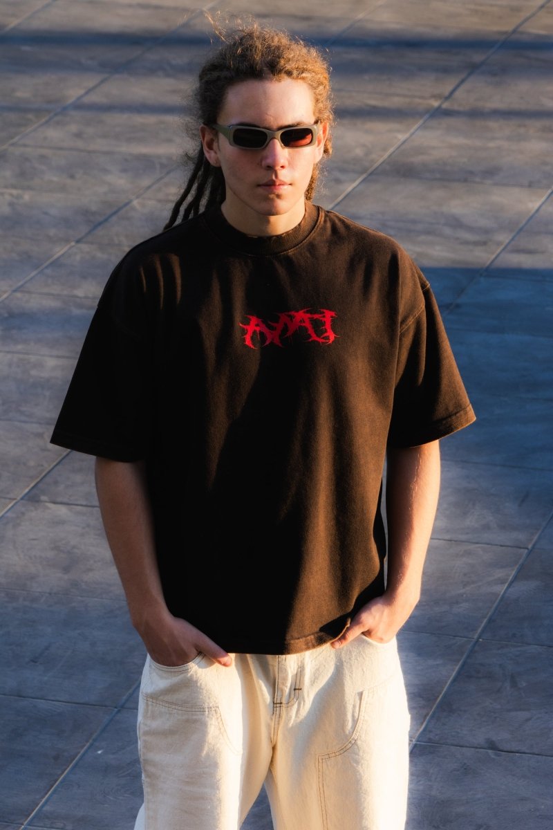 Playera Heavy Duty Pill Black Desgaste - ANTIFASHION