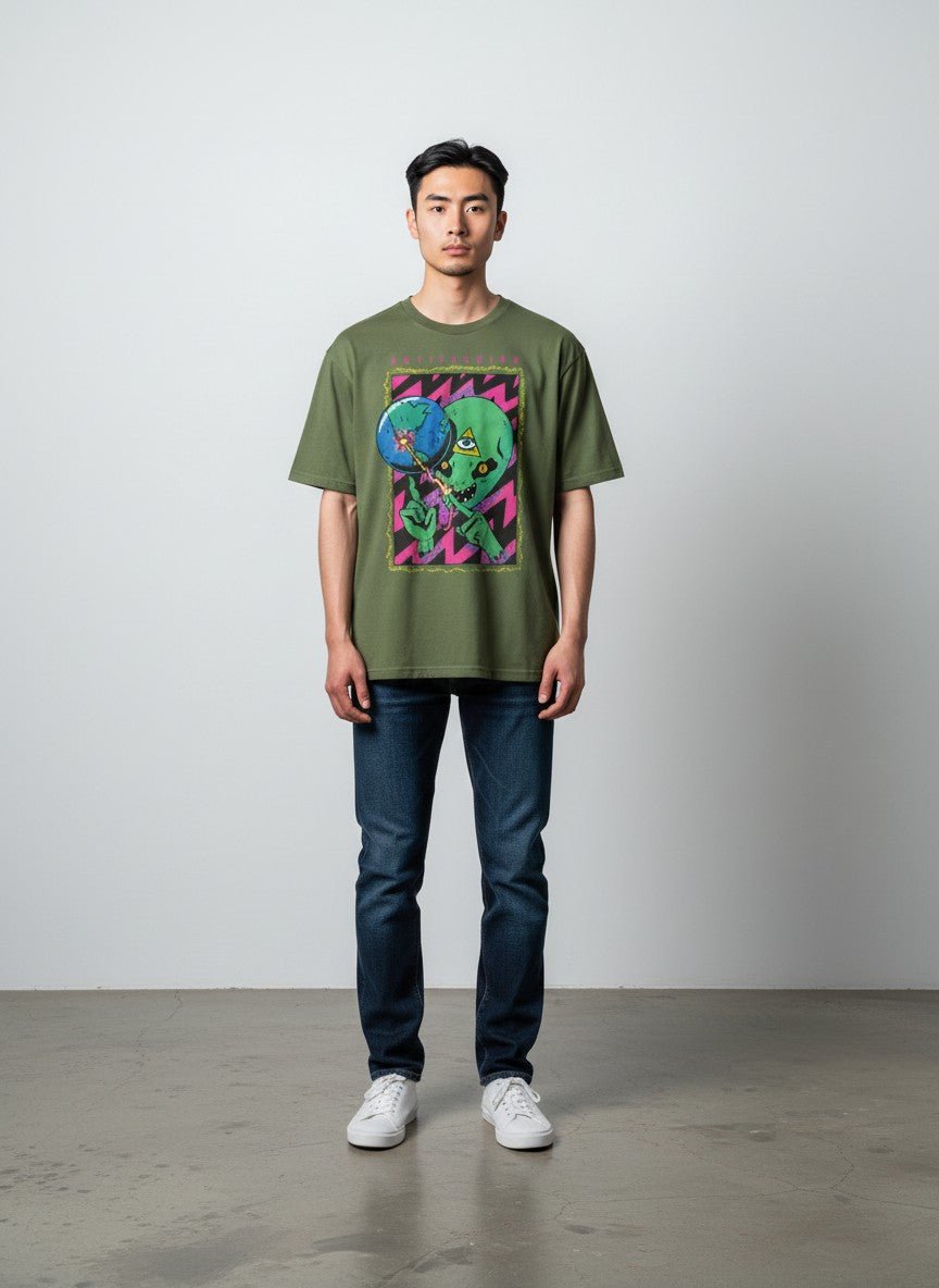 Playera Hidden Power Olivo - ANTIFASHION