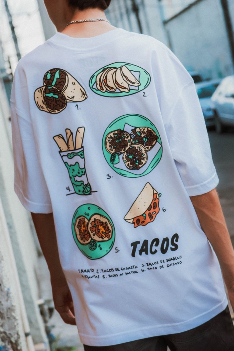 Playera Prime Tacos Blanco - ANTIFASHION