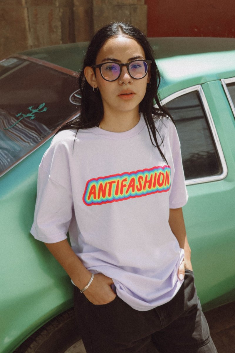 Playera SKULL LIGHTING Lila - ANTIFASHION