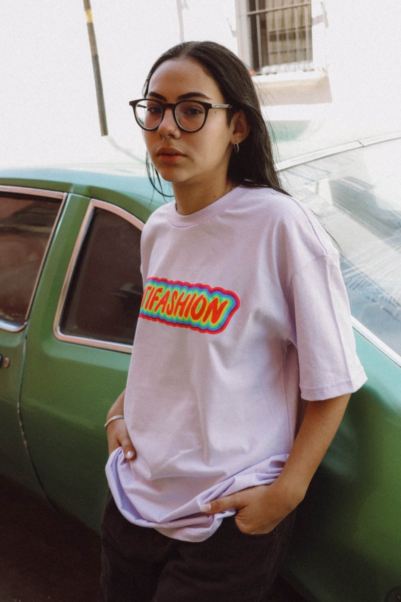 Playera SKULL LIGHTING Lila - ANTIFASHION