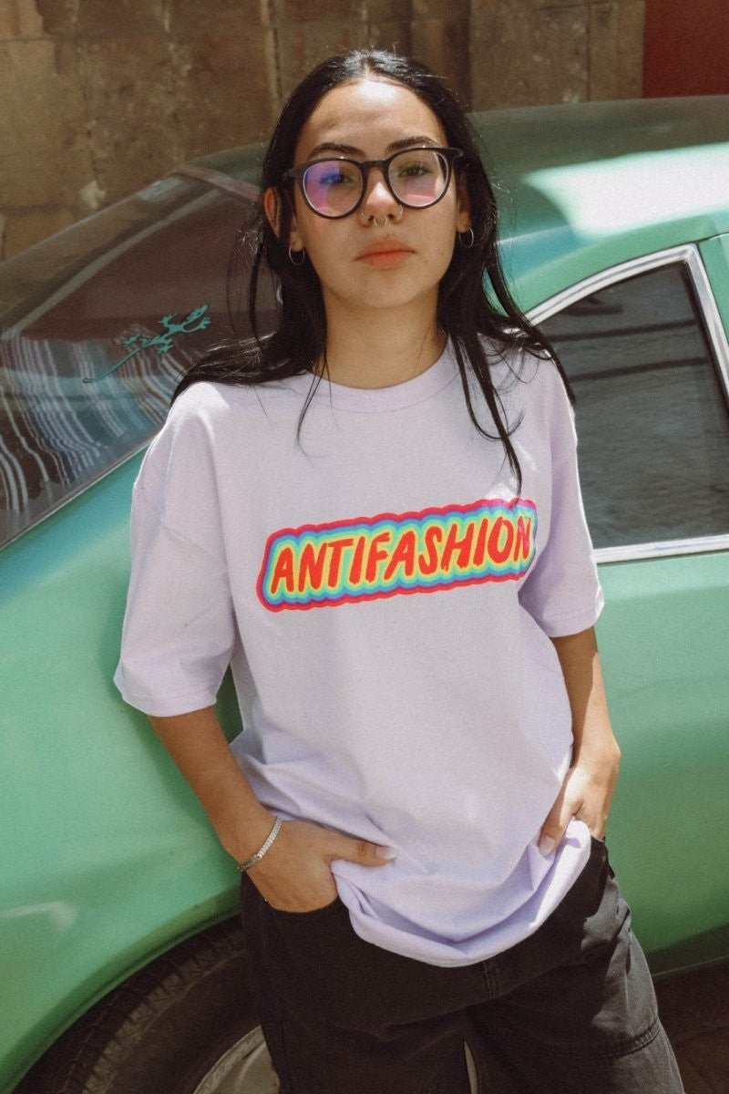 Playera SKULL LIGHTING Lila - ANTIFASHION