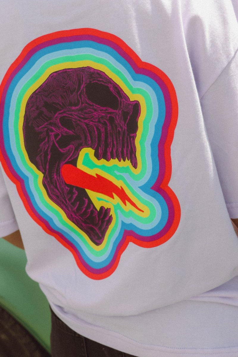 Playera SKULL LIGHTING Lila - ANTIFASHION