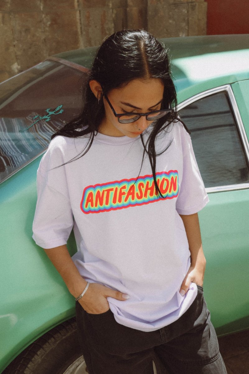 Playera SKULL LIGHTING Lila - ANTIFASHION