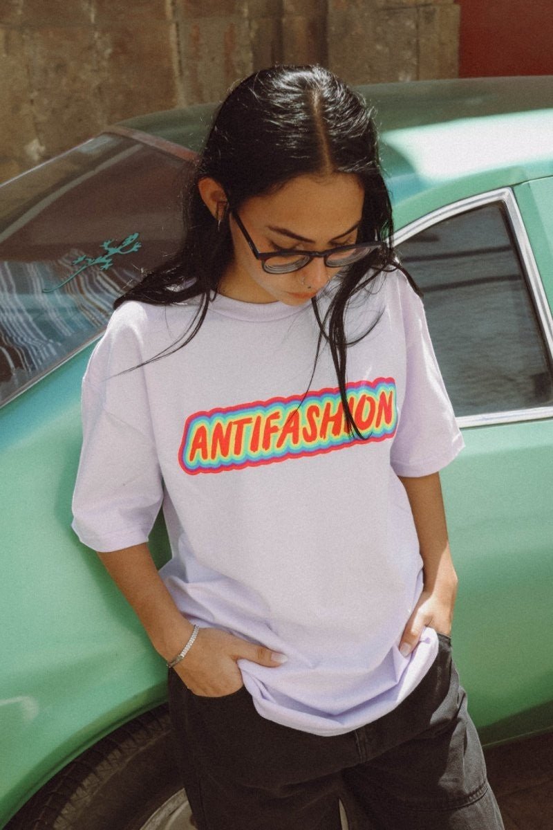 Playera SKULL LIGHTING Lila - ANTIFASHION