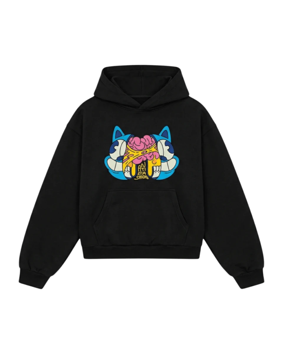Sudadera Brain Negro - ANTIFASHION