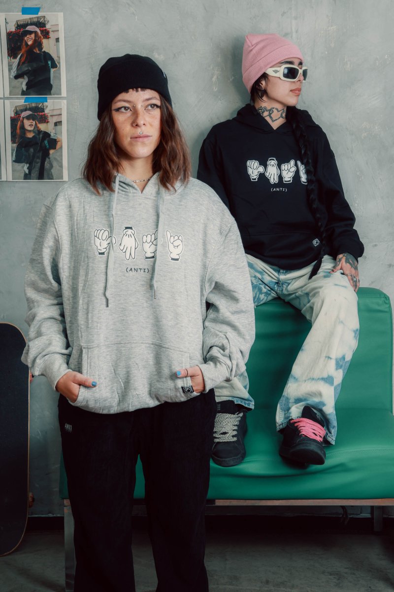 Sudadera Señas Gris Jaspe - ANTIFASHION