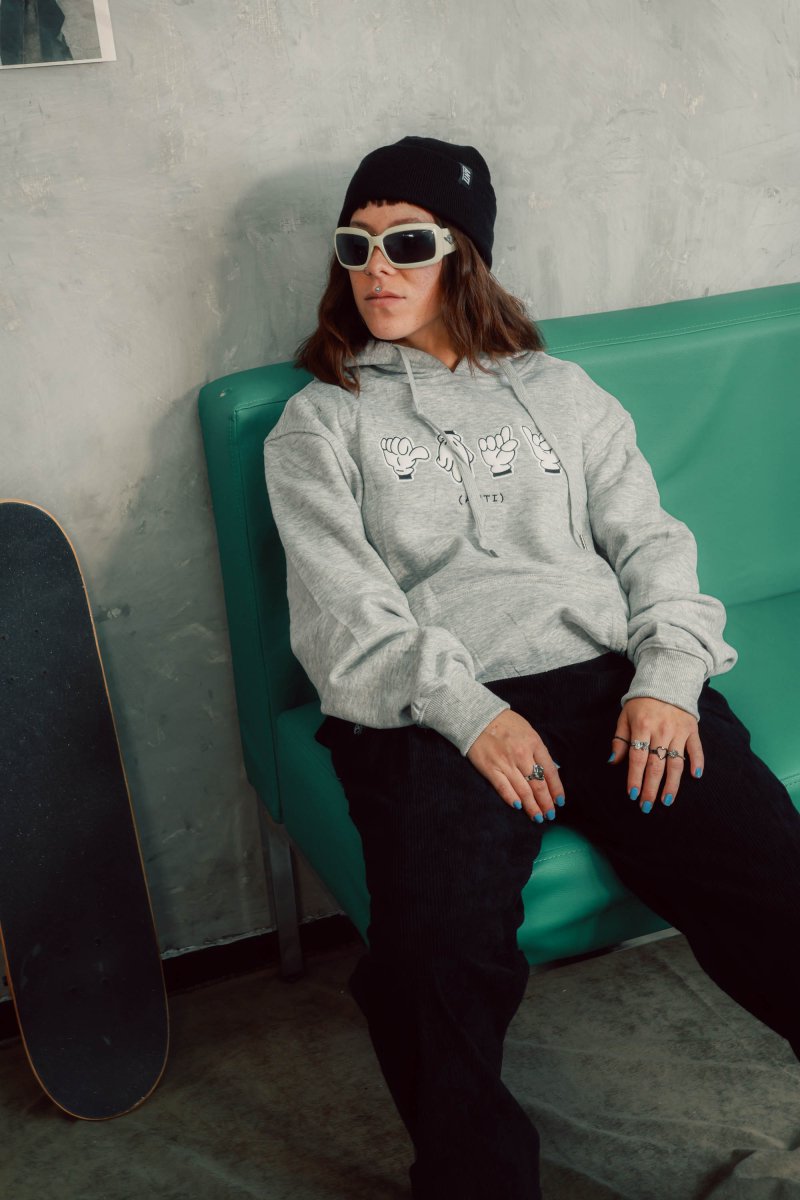 Sudadera Señas Gris Jaspe - ANTIFASHION