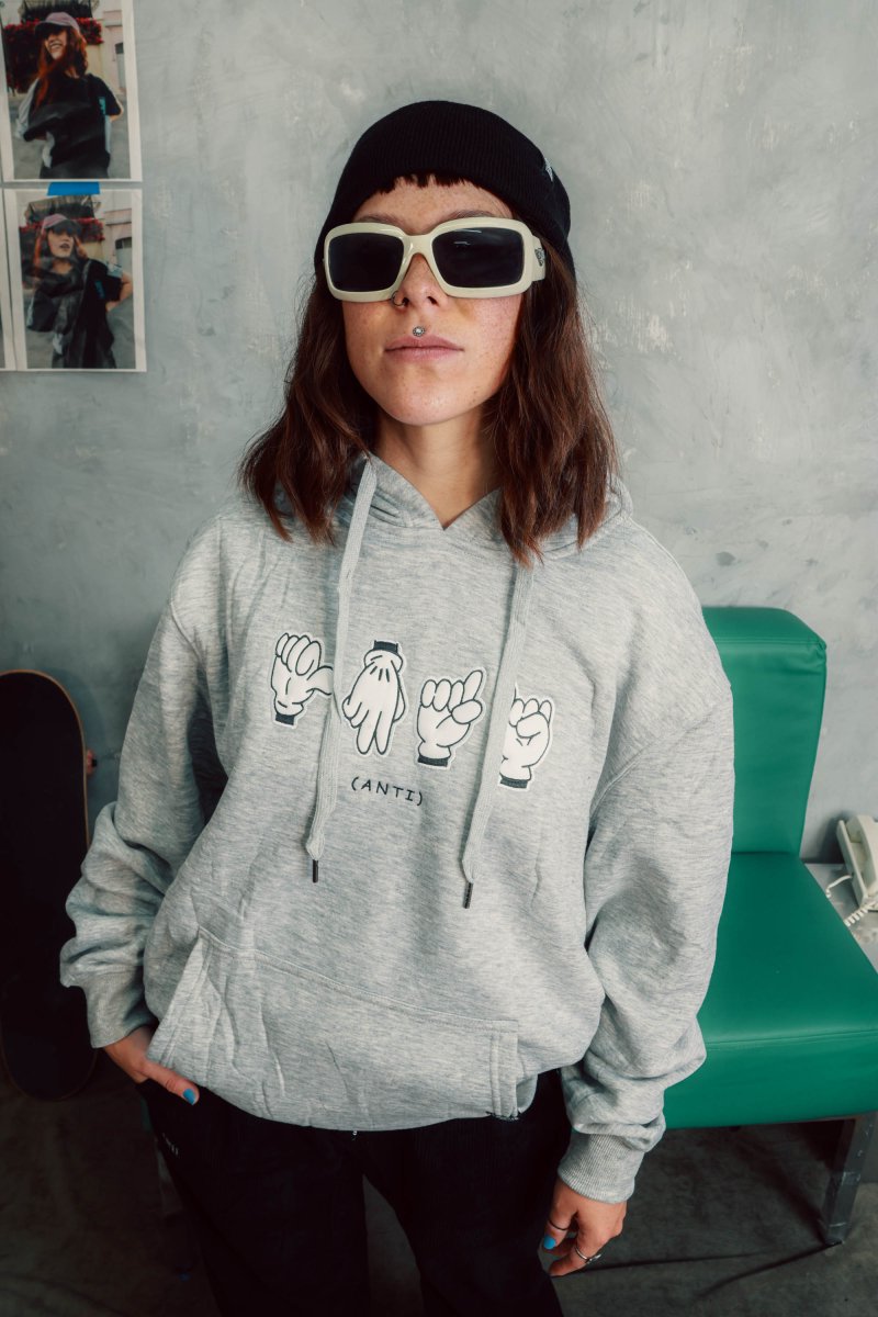 Sudadera Señas Gris Jaspe - ANTIFASHION