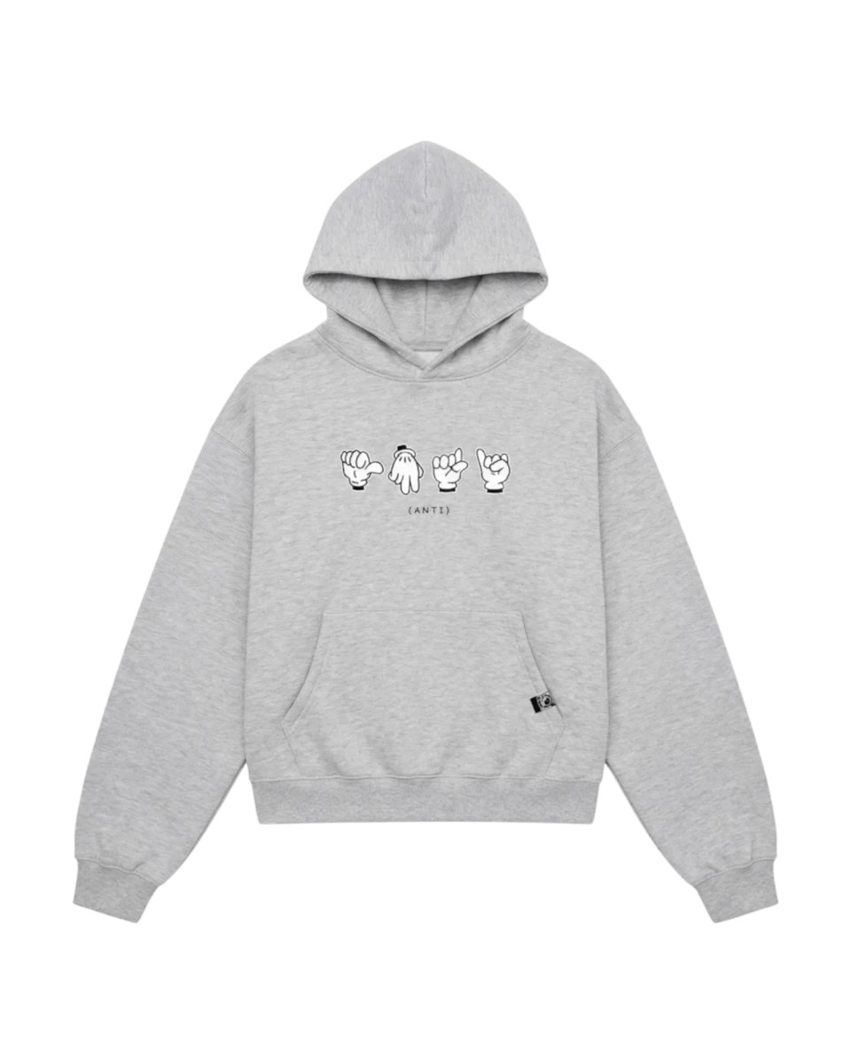 Sudadera Señas Gris Jaspe - ANTIFASHION