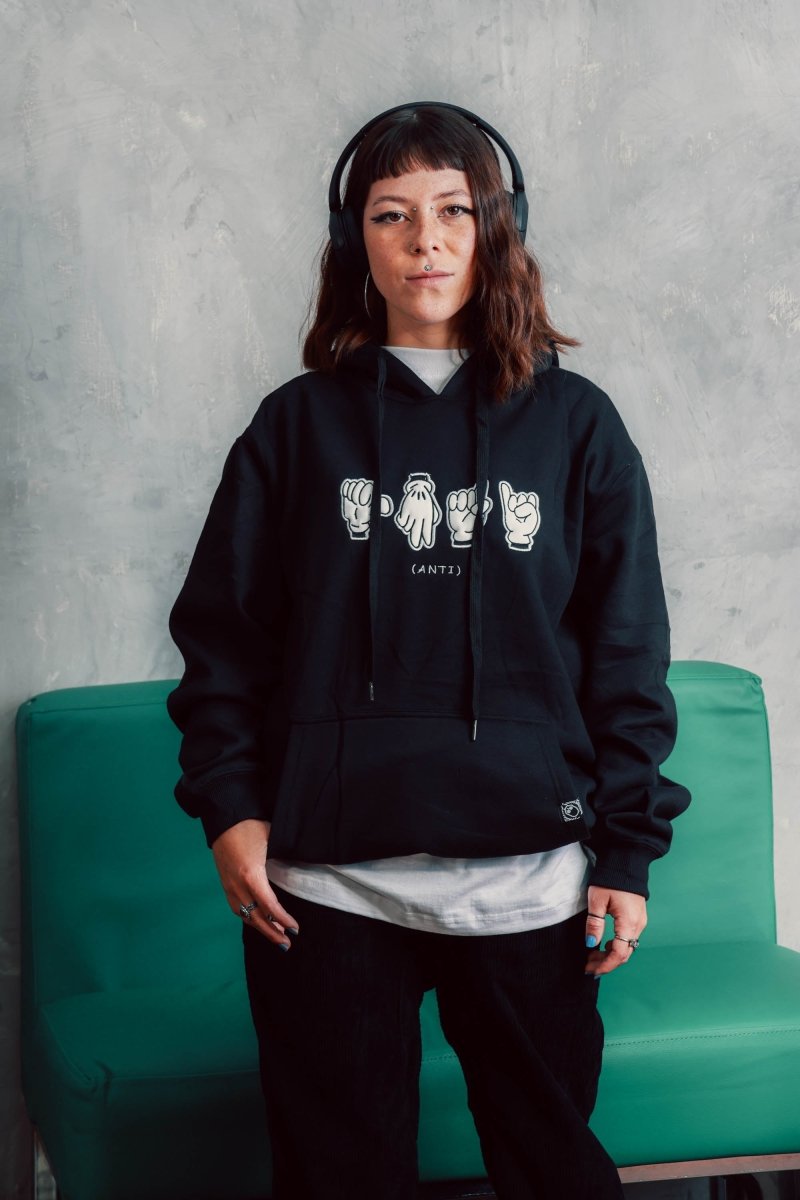 Sudadera Señas Negro - ANTIFASHION
