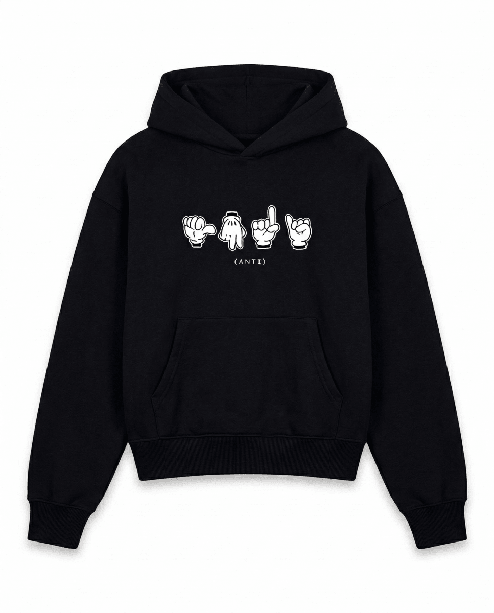 Sudadera Señas Negro - ANTIFASHION