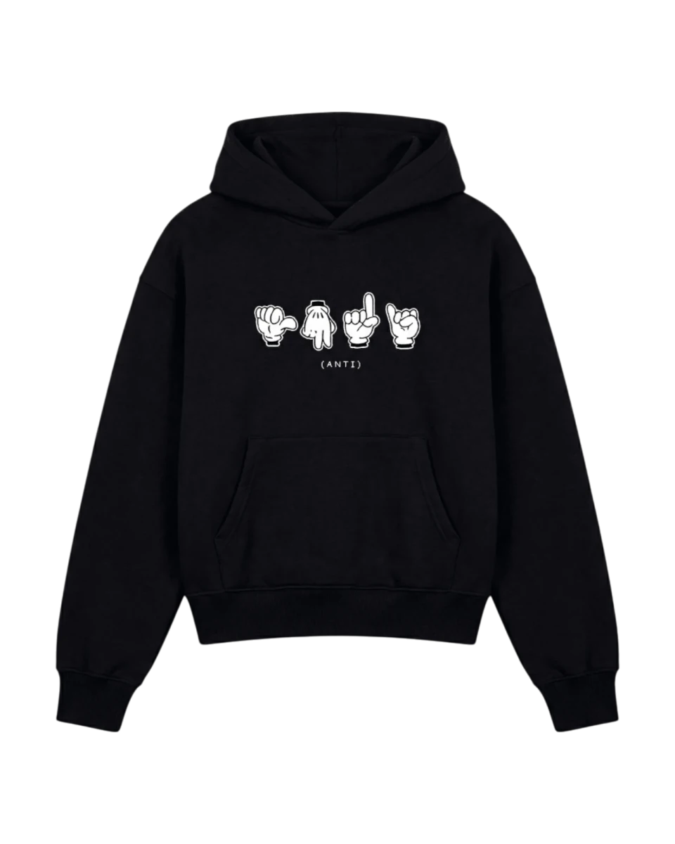 Sudadera Señas Negro - ANTIFASHION