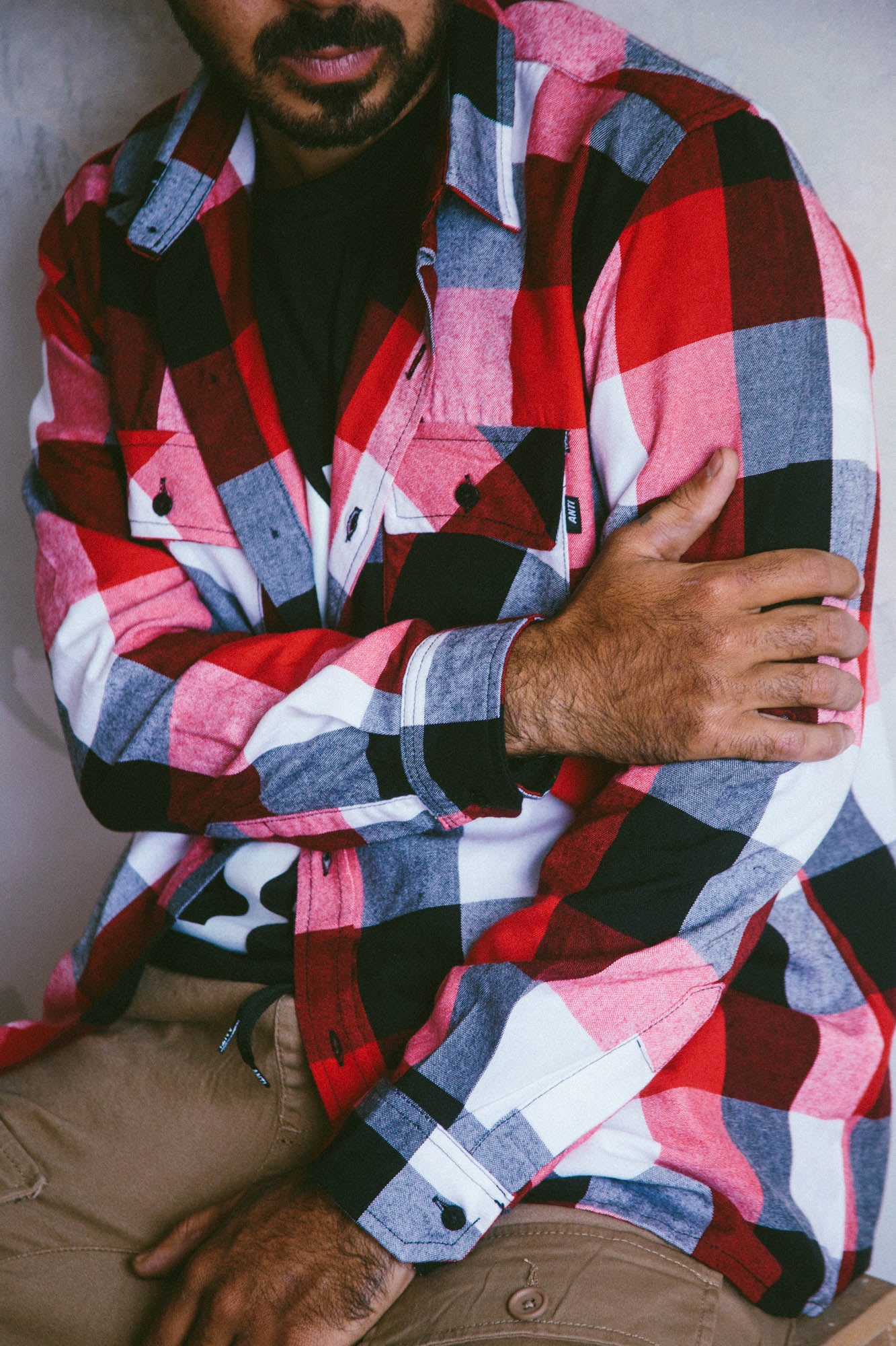 Camisa Franela Rojo/blanco